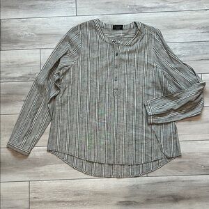 BLEU linen blend long sleeve button down shirt size XL